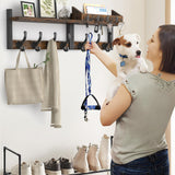 Evermagin 29" Coat Rack Wall Mount with Shelf, 4 in 1 Coat and Key Hanger with 11 Metal Hooks, Entryway Wall Mounted Shelf with Mail Holder for Living Room, Bedroom, Rustic Brown Evermagin