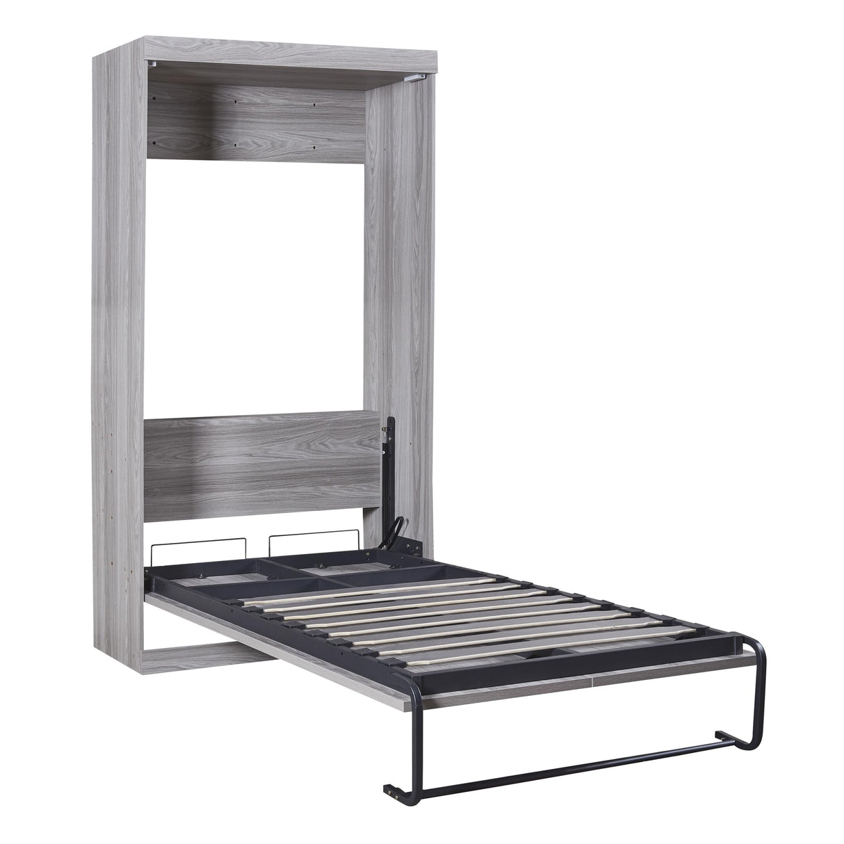 Favfurish Twin Size Murphy Bed,Cabinet Bed Frame with Storage Shelves,Wood Foldable PlatformBed Vertical Wall Bedframe for Bedroom Guest Room, White Favfurish