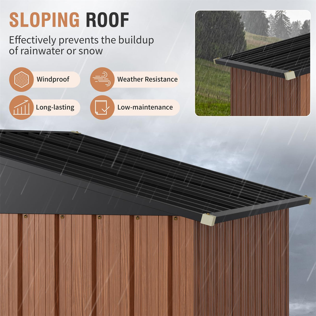 5x3 Ft Storage Shed, Outdoor Metal Shed with Floor Base& Lock, Small Lean to Shed, Compact Vertical Outside Bike Tiny House for Garden, Backyard, Patio, Tool Florise