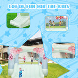 AKSPORT Inflatable Bounce House,White Castle Bounce House for Kids 3-6 Indoor & Outdoor Inflatable Bouncer House with Slide & Air Blower & Balloons for Kids Birthday Party,Wedding Party AKSPORT