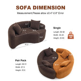 KEIKI S-Curved Loveseat Chenille Couches with 2 Pillows, Upholstered Luxury Plush Cloud Sectional Sofa for Living Room Apartment, Full Sponge Compression KEIKI