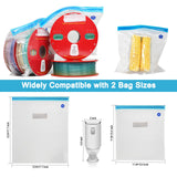 RepRapper Filament Storage Bag Vacuum, Drying Sealed 16 Cleaning Bags with Two Sizes for 3D Printer Filament with Automatic Pumps/Humidity Indicator Cards/Clips/Desiccants RepRapper