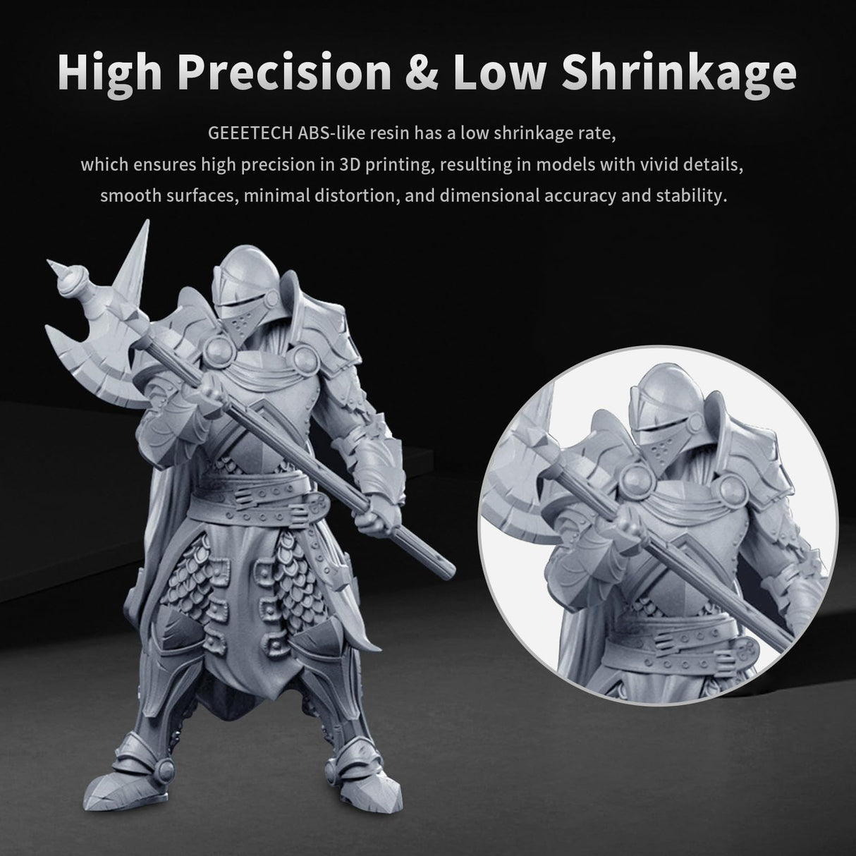 GEEETECH ABS-Like 3D Printer Resin, 405nm UV-Curing Photopolymer Resin, Strength and Toughness, High Precision, Low Viscosity, Low Odor, Compatible with LCD DLP Resin 3D Printers, Skin Colour 1kg Geeetech