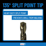 Drill America - D/A29J-CO-PC 29 Piece M42 Cobalt Drill Bit Set in Round Case (1/16" - 1/2" X 64ths), D/ACO Series Drill America