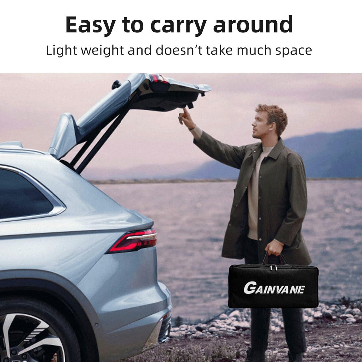 Projector Screen and Stand,GAINVANE 120 inch Portable Projector Screen Indoor Outdoor Projection Screen 16:9 4K HD Wrinkle-Free Light-Weight Movie Screen with Carry Bag for Backyard Movie Night GAINVANE