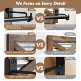 Farmhouse Toilet Paper Holder with Galvanized Metal& Black Metal - Rustic Warm Brown Wood Wall Mount Toilet Roll Holder for Bathroom Decor KULEDM