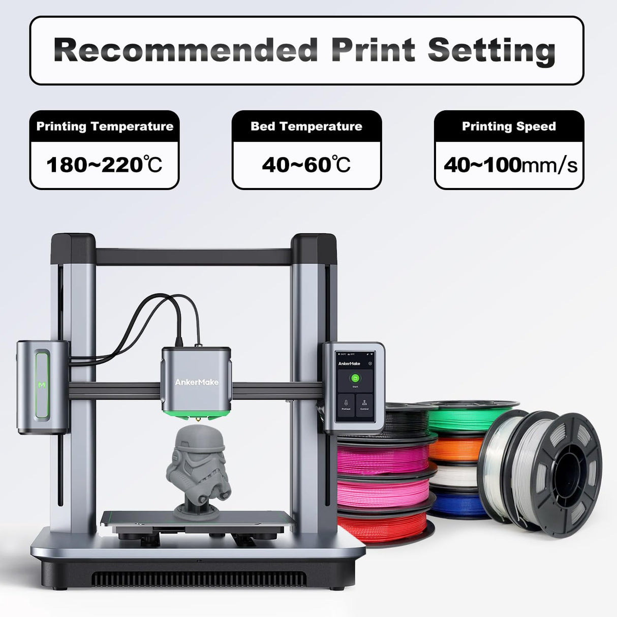 YOUSU PLA Plus Filament 1.75mm Bundle 10x250g, 10 Pack 2.5KG PLA+ Sample 3D Printer Filament, 3D Printing Multi Pack Filament Dimensional Accuracy +/- 0.02mm Yousu