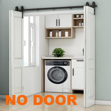 CCJH 5FT/60'' Bi-Folding Barn Door Hardware Sliding Track kit Heavy Duty for 4 Doors(No Wood Door，Hardwware Only) CCJH