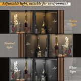 Homsee 4-Tier Black Bookcase with Glass Doors and LED Lighting Homsee