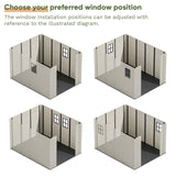 Patiowell 8 x 10 FT Resin Outdoor Storage Shed with Floor, Plastic Shed with Window and Lockable Door for Garden, Backyard, Tool Storage Use, Easy to Install in Beige (Kick-it Shed) Patiowell