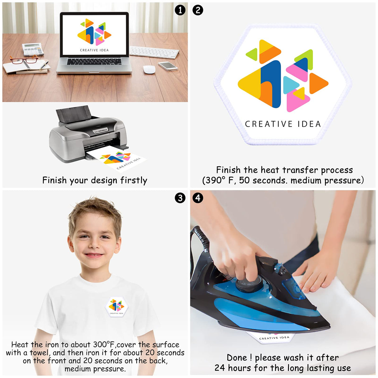 50 Pieces Sublimation Patch Fabric Iron-on Blank Patches Fabric Repair Sublimation Blank Patch Heat Transfer Blank Patch for Hats Clothes Uniforms Jeans Backpacks Dog Vest (White,Classic Series) Waydress