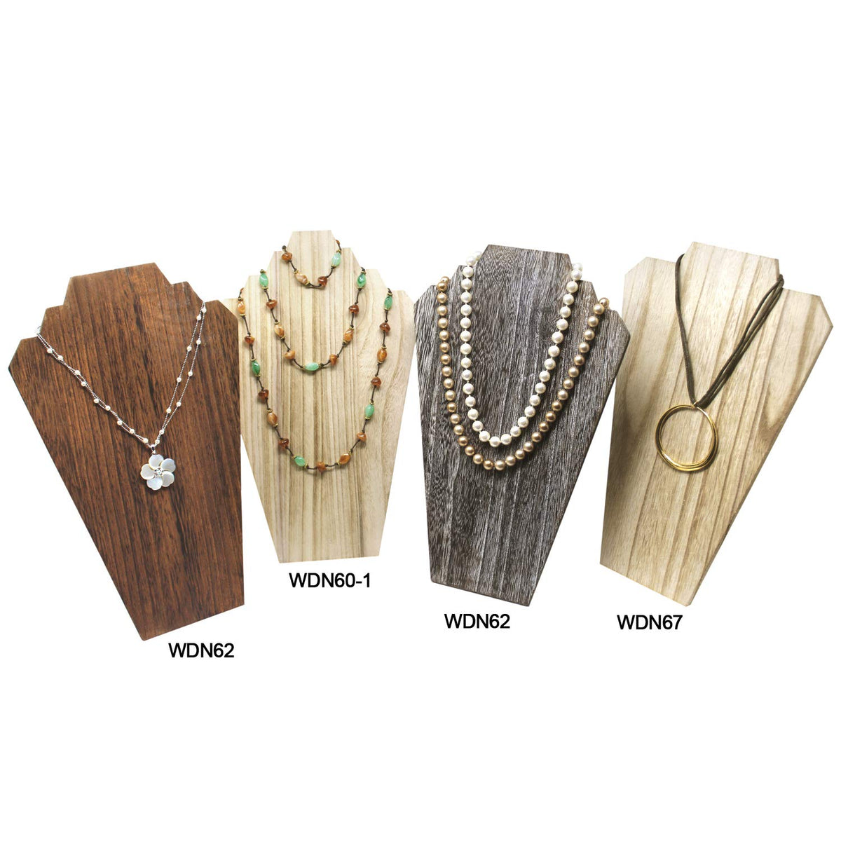 Ikee Design 2 Pcs Lightweight Wooden Necklace Display Bust Easel Jewelry Display for Shows, Necklace Stand, Brown Color, 8.3 W x 4.3 D x 13 H in Ikee Design