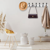 Kuhome 32.2'' Large Coat Rack Wall Mount Coat Hooks with 8 Metal Black Triple-Hooks Old White Pine Real Wood Plank Hat Rack for Wall Hooks Kuhome