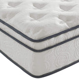 Modway Jenna 10” Innerspring and Memory Foam California King Mattress With Individually Encased Coils, White Modway