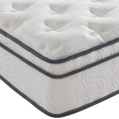 Modway Jenna 10” Innerspring and Memory Foam California King Mattress With Individually Encased Coils, White