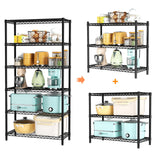 SINGAYE 6 Tier Shelf Organizer Storage Metal Shelves Garage Wire Shelving Unit Pantry Rack 36" L x 14" W x 72" H Black SINGAYE