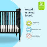 DaVinci Jenny Lind 3-in-1 Convertible Crib in Ebony, Removable Wheels, Greenguard Gold Certified DaVinci