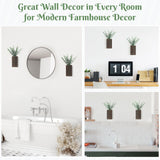 Dahey 2 Pack Wood Wall Planter Vase with Artificial Eucalyptus Farmhouse Wall Hanging Decor Pocket Planter for Indoor Fake Plants Greenery, Living Room Bedroom Kitchen Home Office Decoration Dahey