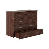 AFI, Northfield Murphy Bed Chest Full with 6" Mattress, Storage Drawer & Built-in USB Charger, Burnt Amber AFI