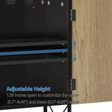 HOKYHOKY Fluted Bathroom Wall Medicine Cabinet - Hanging Bathroom Wall Mounted Cabinet with Towel Bar, Above Toilet Storage Cabinet for Bathroom Organizers and Storage, Medium Size, Black HOKYHOKY