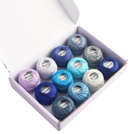 Rhapsody Pearl Cotton Thread Size 8 Crochet Thread Perle 12 Balls Set Hand Knitting, Embroidery, Sashiko, Cross-Stitch, Sewing, Needlepoint, DIY, Quilting (Set Persian Jewel) RHAPSODY