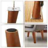 FVIEXE 8 Inches Angled Wood Furniture Legs Set of 8, Wooden Couch Sofa Chair Legs Replacement, Modern Mid Century Furniture Legs for Coffee Table End Table Side Table Night Stand, Slanted FVIEXE