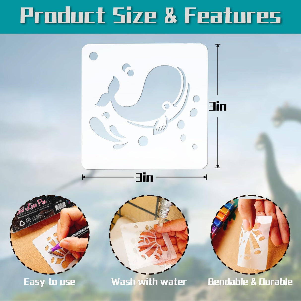 Summer Stencils for Painting, 20PCS 3 Inch Plastic Beach Stencils for Crafts Reusable, Small Stencils for Painting on Wood Canvas Rock, Funny Sea Life Stencils for Home Decor & DIY Projects Felixcraft