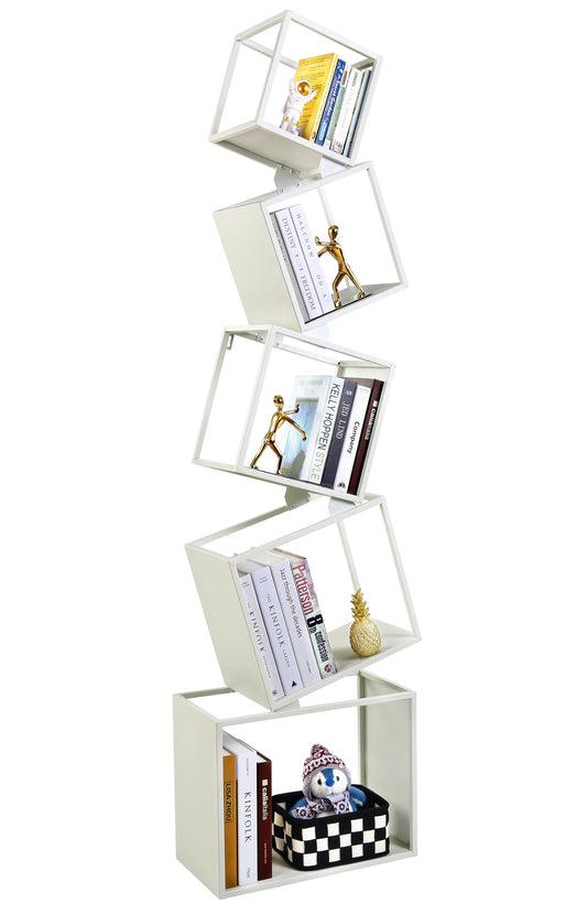 Asuli Modern 5-Tier White Bookshelf - 67" Tall Storage & Display Solution - WoodArtSupply