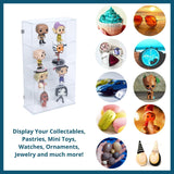 4 Tier Transparent Acrylic Display Case with Lock,Clear Show Case for Collectible, Vertical Curio,See-Through Locking Cabinet,Dustproof Protection 10.25 x 4.25 x 18.25 Inches Display case