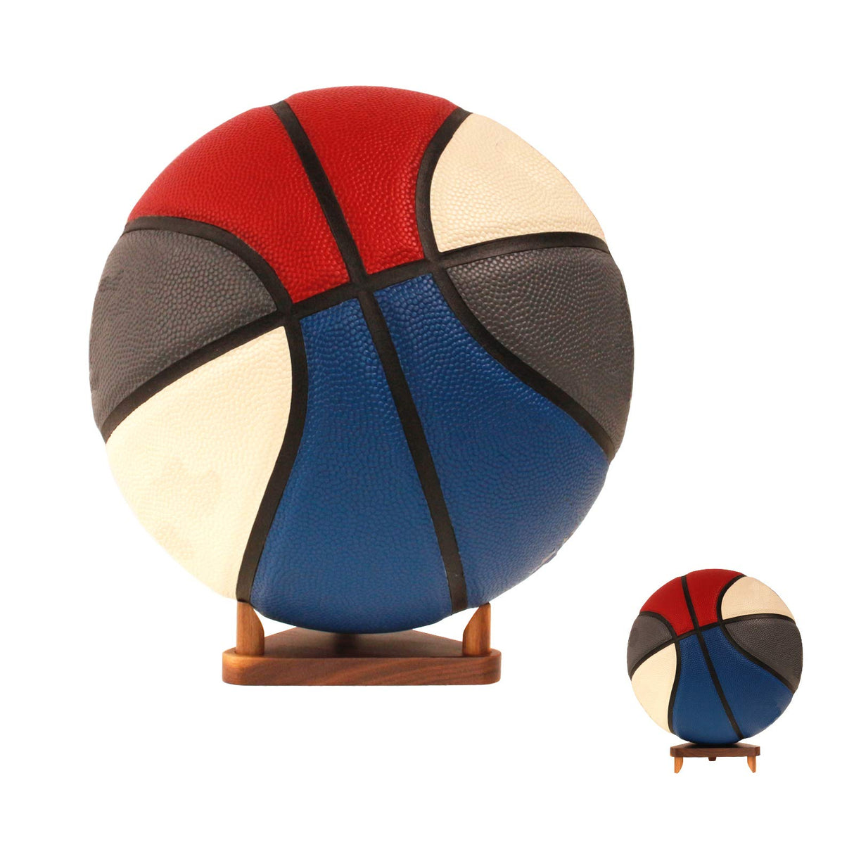 LuxRound Ball Stand Holder Display Stand for Basketball Football Soccer Holder Rack Autographed Ball Memorabilia Display Case Solid Walnut Wood Made LuxRound