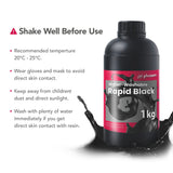 phrozen 3D Printer Water-Washable Rapid Black Resin, 405nm LCD UV-Curing Photopolymer Resin for High Precision Printing, Low Odor, Non-Brittle, Easy to Clean and Cure (1KG) phrozen