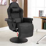 LVUYOYO Reclining Gaming Chair, Gaming Chair with Footrest and Massage, High Back PU Leather Gaming Recliner w/Adjustable Height, Swivel Game Chair with Lumbar Support, Cup Holder, Headrest LVUYOYO