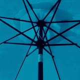 Sunnyglade 9' Solar LED Lighted Patio Umbrella with 8 Ribs/Tilt Adjustment and Crank Lift System (Teal Blue) Sunnyglade