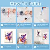 2 Pack Hummingbird Paint by Numbers with Frame, Hummingbird Paint by Numbers for Adults with Easel, DIY Crafts Painting by Number for Gift Home Wall Decor 8x12inch hkejoi