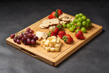 Bamboo Wood Cutting Boards for Kitchen, 1" Thick Charcuterie Boards, Butcher Block with Juice Grooves & Handles Allsum