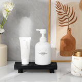 Small Wood Tray Pedestal Stand Farmhouse Bathroom Decor Decorative Wooden Riser Kitchen Soap Dish Holder for Vanity, Counter, Sink, Black zoocatia