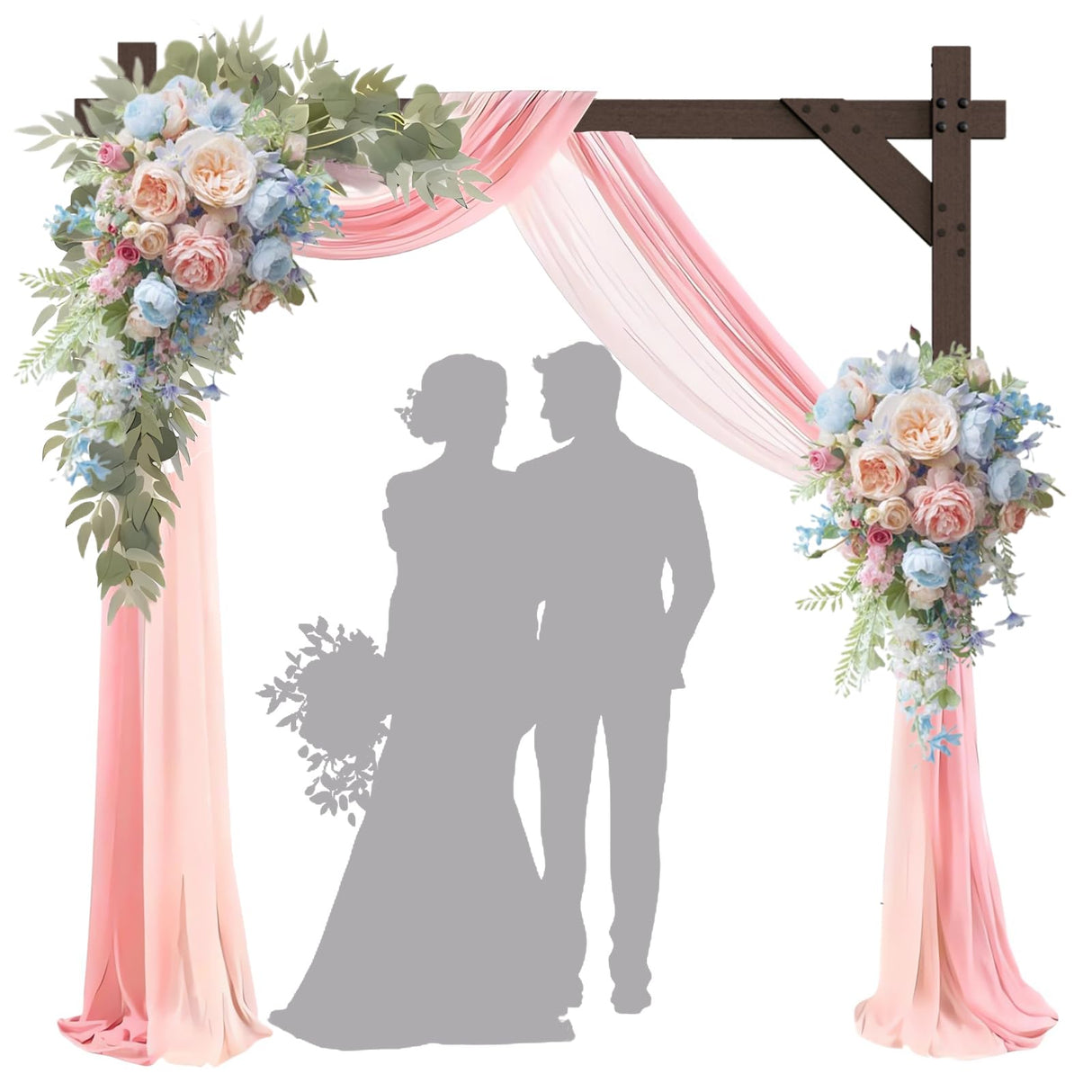 Wooden Wedding Arch, Wooden Arch 7.48FT Wood Arch Backdrop Stand Square Arch Wedding Arbor Wedding Arches for Ceremony Wood Arch Frame Kapaga
