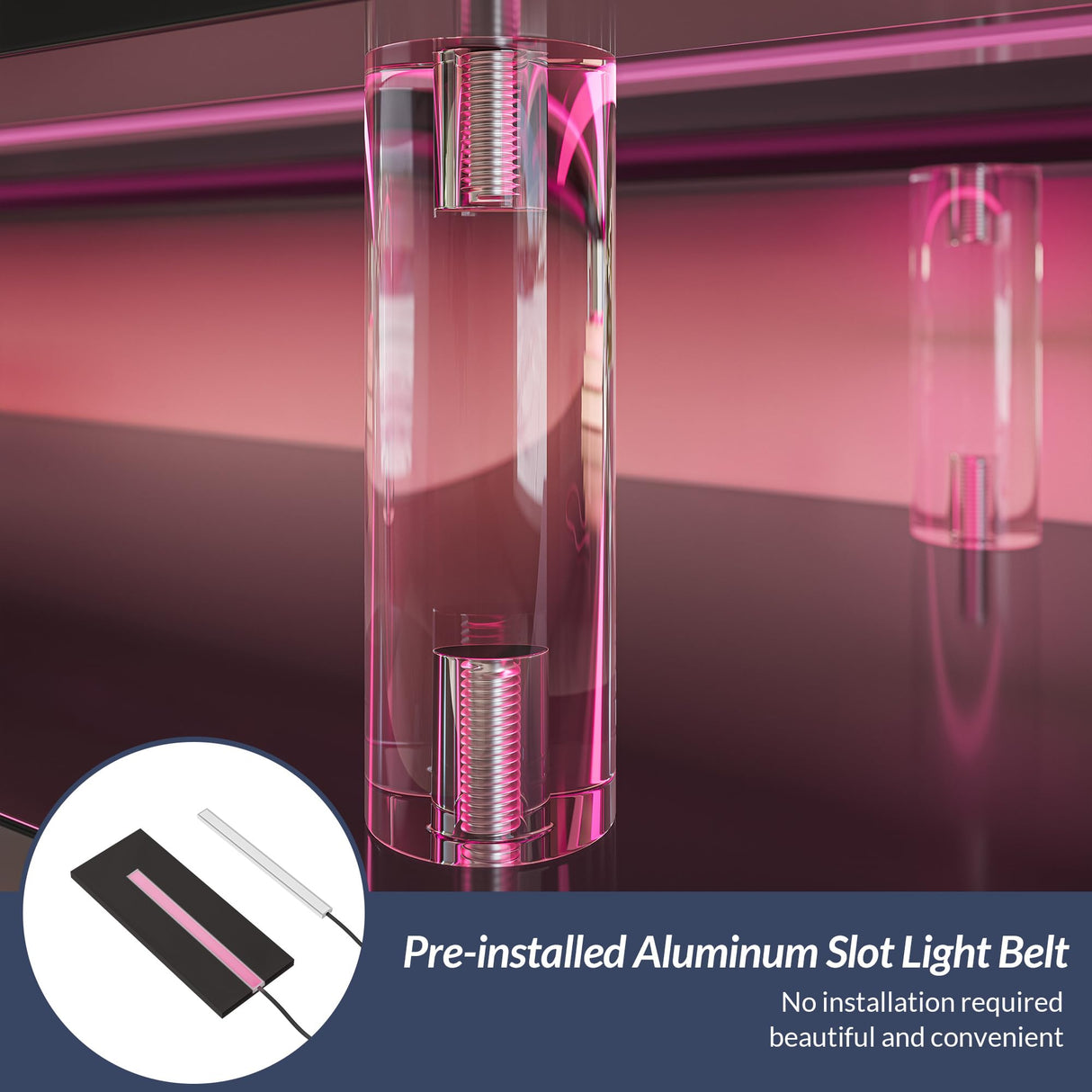 BELLEZE 79" TV Stand for TVs up to 85", LED Light Entertainment Center with 42" Electric Fireplace Heater, Storage Cabinet with USB AC Outlet, Media Console Table for Living Room - Avenue (Black) BELLEZE