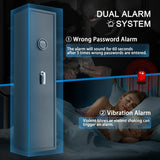 Emasme 5 Gun Safes for Home Rifle and Pistols, Rifle Gun Safe with a Storage Box, Shotgun Safe Without Assembly Required Gun Safe Quick Access, Gun Cabinet with Removable Shelf, Dual Alarm System Emasme