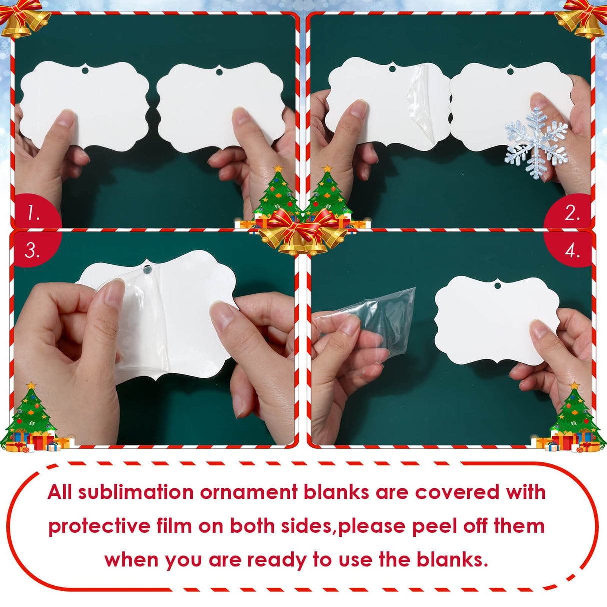 Cridoz 3.9" × 2.8" Sublimation Ornament Blanks, 20 Pieces Sublimation Blanks Ornaments Products for Christmas Day and Halloween Day Decoration cridoz