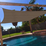 Windscreen4less 10' x 15' Sun Shade Sail Rectangle Outdoor Canopy Cover UV Block for Backyard Porch Pergola Deck Garden Patio (Brown) Windscreen4less