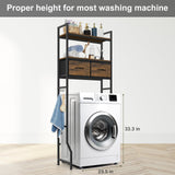 ETELI Over The Toilet Storage Cabinet with Fabric Drawers Bathroom Storage Over Toilet Fit Most Toilets, Rustic Brown ETELI