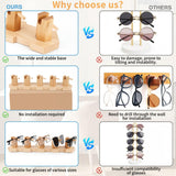 VOREN Beechwood Sunglasses Organizer Stand – Premium Eyeglass Storage Rack for 5 Pairs | Stable, No-Assembly Glasses Holder & Sunglass Display for Desk, Counter VOREN