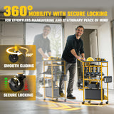 Ferreteriai Power Tool Organizer, Rolling Carts with Wheels, Screw Driver and Drill Organizer with Battery Holder, Tool Organizers and Storage for Garage, Workshop, DIY Use Ferreteriai