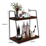Dorhors 2 Tier Bathroom Counter Organizer Storage,Vanity Organizer for Bathroom Counter,Wood Standing Rack for Kitchen(Walnut) Dorhors