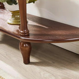 Mid-Century Console Table,Solid Wood Half Moon Table For Entryway Hallway Porch,Half Circle Table With Storage Drawer,Wooden Wall Sofa Table Small Accent Table(24"L x 12"W x 31"H, Cherry Wood) SUZEPER