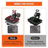 VEVOR 11 in 1 Heat Press Machine 15x12 Inch Tshirt Press Machine 360° Swing Away Digital Shirt Printing Multifunction Heat Transfer Clamshell Sublimation for T-Shirt Hat Cap Mug Plate Pen Shoes VEVOR