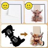 Wxiben Highland Cow Magnetic Bookmark - 12 Pcs Funny Animal Bookmarks Magnetic Floral Book Mark Magnets Cute Cow Magnets Bookmark Page Clip Gift for Book Lovers Students Teacher Reading Book Marks Wxiben