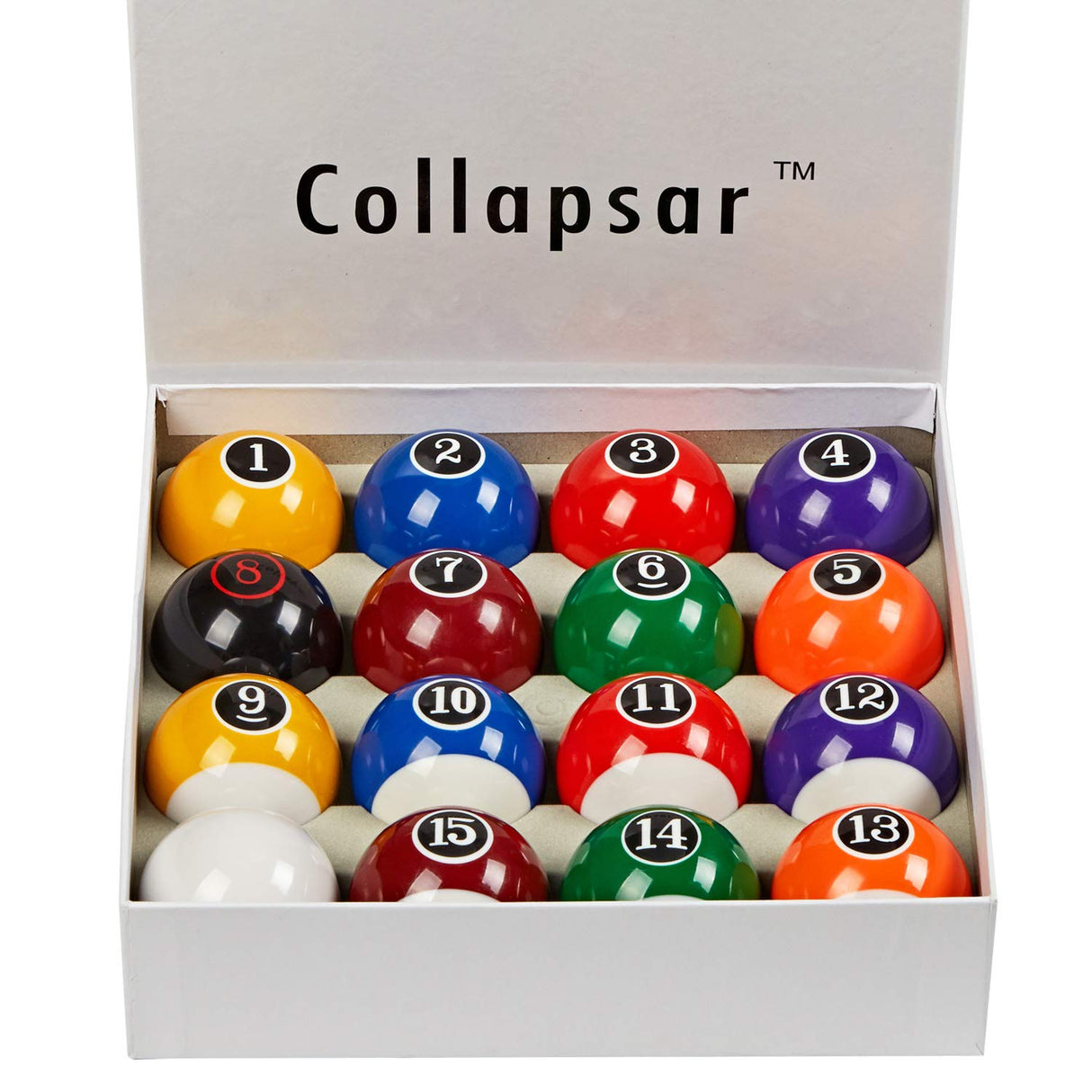Collapsar Deluxe 2-1/4 Inch Regulation Size Billiards Pool Table Billiard Ball Set Complete 16 Pool Balls Set (Several Style Available) (Modern Style) Collapsar