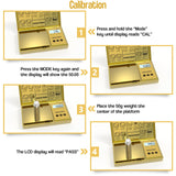 WEIGHTMAN Digital Scale Gram, 200g/0.01g Pocket Scale Gold Titanium Plating, LCD Backlit Display, Mini Jewelry Scale with 6 Units, Auto Off, Tare Function for Food, Coins, Battery Included WEIGHTMAN